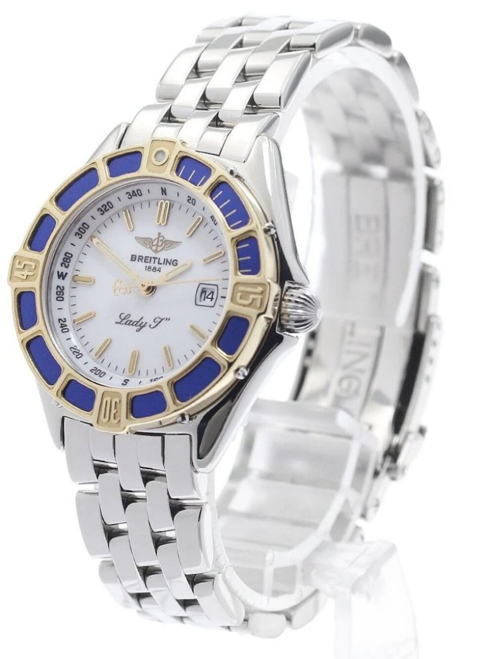 BREITLING Lady J D52065 Date YG bezel white Dial Quartz Ladies Watch_972967